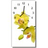 Nástenné hodiny vertikálne Orchidea kvety orchidey žlté 30x60 cm
