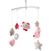Teddies Kolotoč se sovičkou nad postýlku plast s natahovacím hrajícím strojkem růžový v krabici 19x33x5,5cm