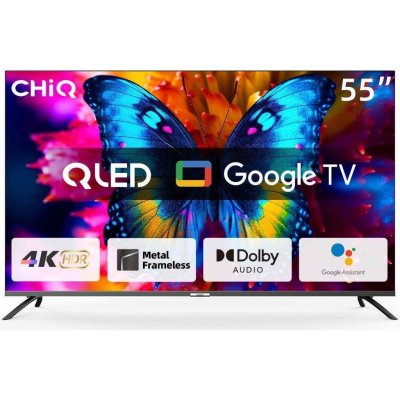 CHiQ U55QM8E TV 55", UHD, QLED, smart, Google TV, dbx-tv, Dolby Audio, Frameless U55QM8E