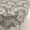 Biante Dekoračný oválny obrus PML-089 Biele kvety na béžovom 80x120 cm