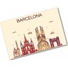 Kuchynská doska zo skla Nápis Barcelona 80x52 cm