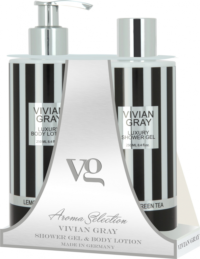 Vivian Gray Stripes luxusný sprchový gél 250 ml + intenzívne telové mlieko 250 ml darčeková sada