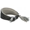 Kožený obojok ACTIVE Comfort pre chrty, S-M: 33-42cm/60mm, čierna/šedá