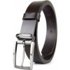 Kožený opasok GUN METAL, šírka 3.3cm, Slovenská výroba - Tmavo hnedá