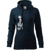 Husľový kľúč gitara - Mikina dámska trendy zipper s kapucňou - S ( Tmavomodrá (veľmi tmavá - skoro čierna) )