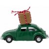 Vianočná dekorácia Xmas auto 8,5 cm zelená