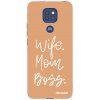 Picasee silikonový průhledný obal pro Motorola Moto G9 Play - Boss Mama