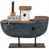 Clayre & Eef Modrá dekoratívna miniatúrna dekorácia loďka - 10*3*10 cm - Clayre & Eef