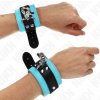 Kink - Premium Lockable Wrist Restraints Black / Blue Adjustable 21-28 cm X 5.5 cm