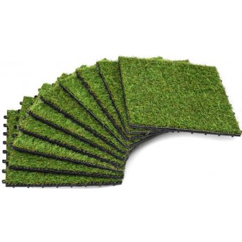 shumee Umelý trávnik, 10 ks, 30x30 cm, zelený
