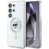 Karl Lagerfeld tlačidlové púzdro s potlačeným logom Choupette Head MagSafe pre Samsung Galaxy S25 Ultra, biele (KLHMS25LHLSCHH)