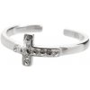 Prsteň číry so Swarovski Elements kríž Krystal