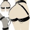 KOŽENÝ PODVÄZKOVÝ PÁS NA STEHNÁ SEXI OUTFIT HARNESS NA ZVIAZANIE BRUCHA A NÔH ČIERNY
