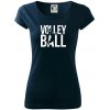 Volleyball nápis - Dámske tričko Pure - 3XL ( Tmavomodrá (veľmi tmavá - skoro čierna) )