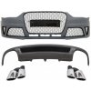 KITT Front Bumper suitable for Audi A4 B8 Facelift (2012-2015) with Rear Bumper Valance Air Diffuser and Exhaust Muffler Tips Tail Pipes RS4 Design