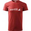 Evolúcia veslovanie 1 človek - Klasické pánske tričko vyššej gramáže - 3XL ( Bordová )