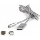Magnetic CC-USB2-AMLM3-1M USB charging combo, 1m, stříbrný