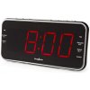 NEDIS digitální budík s rádiem/ LED displej/ 3,5 mm jack/ AM/ FM/ odložené buzení/ časovač vypnutí/ 2 alarmy/ černý (CLAR004BK)
