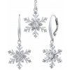 Silvego Súprava strieborných šperkov - náušnice a prívesok snehová vločka JJJS0813C