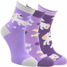 Dievčenské ponožky Magic 3 páry fialová