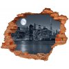 Fototapeta diera na stenu 3D New york v noci 90x70 cm