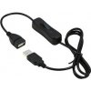 PremiumCord USB 2.0 kábel predlžovací s vypínačom, A male- A female, 1m čierna