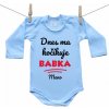 Boodyy Modré body s dlhým rukávom Dnes ma kočíkuje babka 62 (2-4 mesiace)