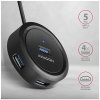 AXAGON HUE-P1AL, 4x USB 3.2 Gen 1 ROUND hub, micro USB napájací konektor, kábel USB-A 1.2m (HUE-P1AL)