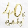 PartyDeco servítky 40 rokov zlaté 33cm 20ks