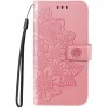 Peňaženkové puzdro Embossing Pattern Flowery Mandala ružové – Xiaomi Redmi A3
