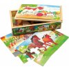 Bino Drevené puzzle v krabičke zvieratka Bino