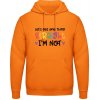 AWDis Hoodie Mikina - Nápis - Let's get one thing Straight - Orange Crush - 3XL - Pánske