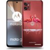 Picasee silikónový prehľadný obal pre Motorola Moto G32 - Flamingos pár