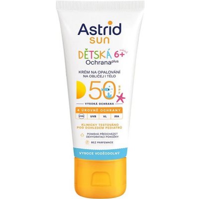 Astrid Sun Baby detský krém na opaľovanie Waterproof D-panthenol UVA+UVB SPF50 75 ml