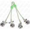 Kink - Luminous Skull Nipple Clamps With Ring Bells Adjustable Green / Silver