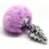 Alive Metal Anal Fluffly Twist Plug L Purple