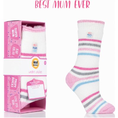 Heat Holders 1 pár dámske ponožky BEST MUM EVER v darčekovej krabičke