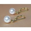 Zlaté náušnice s perlami Južného Pacifiku SSWE001B