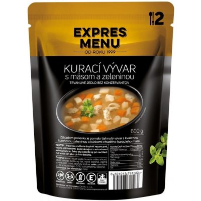 Expres menu Kurací vývar s mäsom a zeleninou 2 porcie 600g