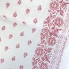 Bavlna ľudový vzor - Bordúra ruža biela