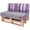 Golden Garden Paletové sedenie GG39 podsedák a vankúš 120cm x 80cm x 15cm Sivo fialové pásiky