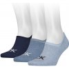 CALVIN KLEIN - 3PACK big logo CK denim pánske neviditeľné ponožky-UNI