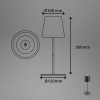 Briloner LED dobíjacia stolová lampa 7507015, antracitová RGBW IP44 dotykový stmievač - 7507015