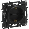 Legrand Niloe Step 863521 jednoduchá zásuvka s uzemněním schuko, šroubovací svorky, černá