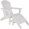 tectake 404610 záhradná stolička s podnožkou - biela/biela