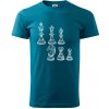 Šachové figúrky kreslené - Klasické pánske tričko vyššej gramáže - M ( Petrolejová )
