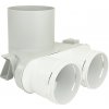 Plastový konektor do stropu Dalap Flexitech CPMC, 2 vývody s Ø 90 mm, príruba Ø 125 mm