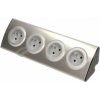 Povrchová rohová zásuvka ORNO OR-AE-1340, 4x 230V, nerez