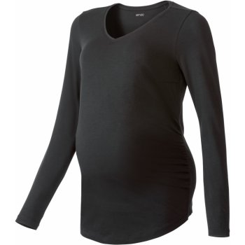 Esmara dámske bavlnené tehotenské tričko s dlhým rukávom čierna