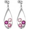 Evolution Group Náušnice bižutéria so Swarovski krištáľmi mix farieb ružová slza 51064.3